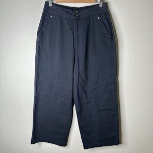 Mint Velvet Trousers Womens Navy Wide Leg Casual Lounge‎ Cropped Pants US 12R